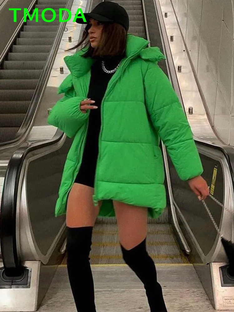 Парка женская зимняя на молнии с хлопковой подкладкой и капюшоном | Женская