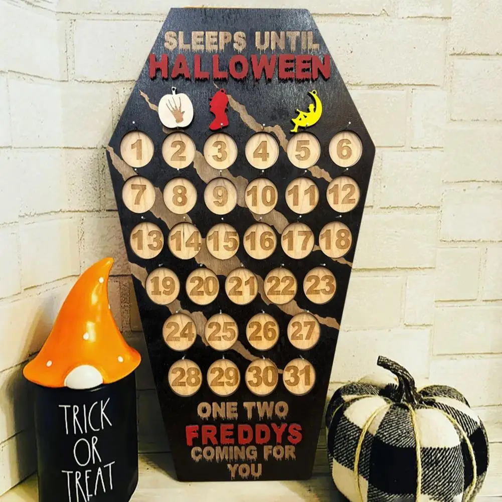 

Halloween Advent Calendar Solid Wood Countdown Calendar Spooky Solid Wood Halloween Countdown Calendar Reusable Home for 31