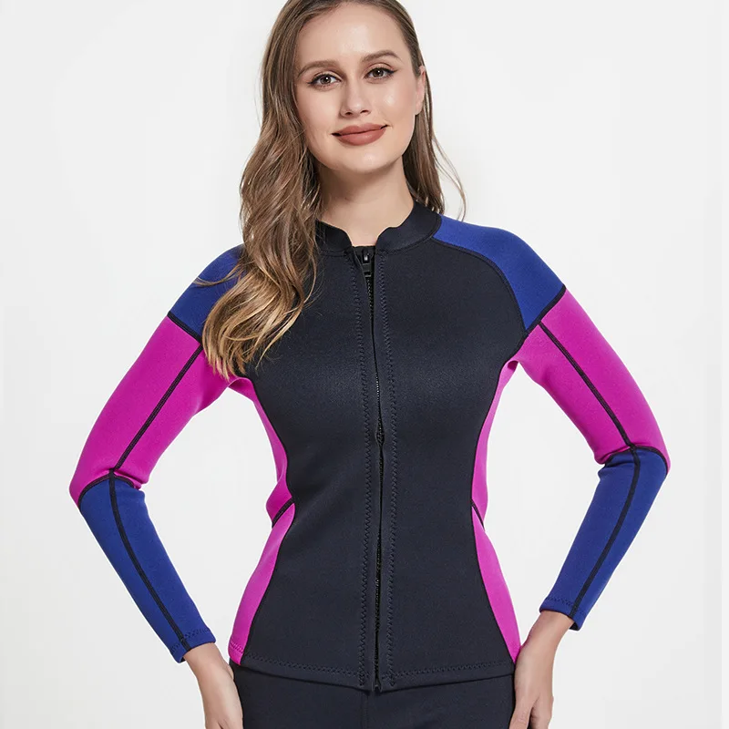 

New 2MM diving jacket diving suit women's split jacket long-sleeve diving suit cold-proof and warm diving suit