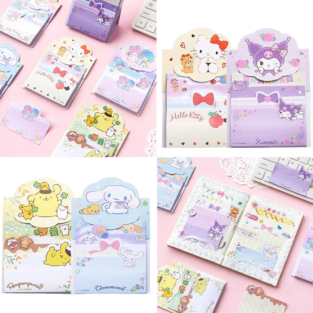 

Клейкая бумага Kuromi My Melody Kt Cat Kawaii, Мультяшные аниме заметки, блокнот для записей, школьные канцелярские принадлежности, подарки, игрушки