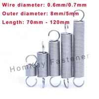 510 pcs wd 0 6mm0 7mmod 8mm5mm 304 stainless steel s hook tension cylindroid helical pullback extension tension coil spring