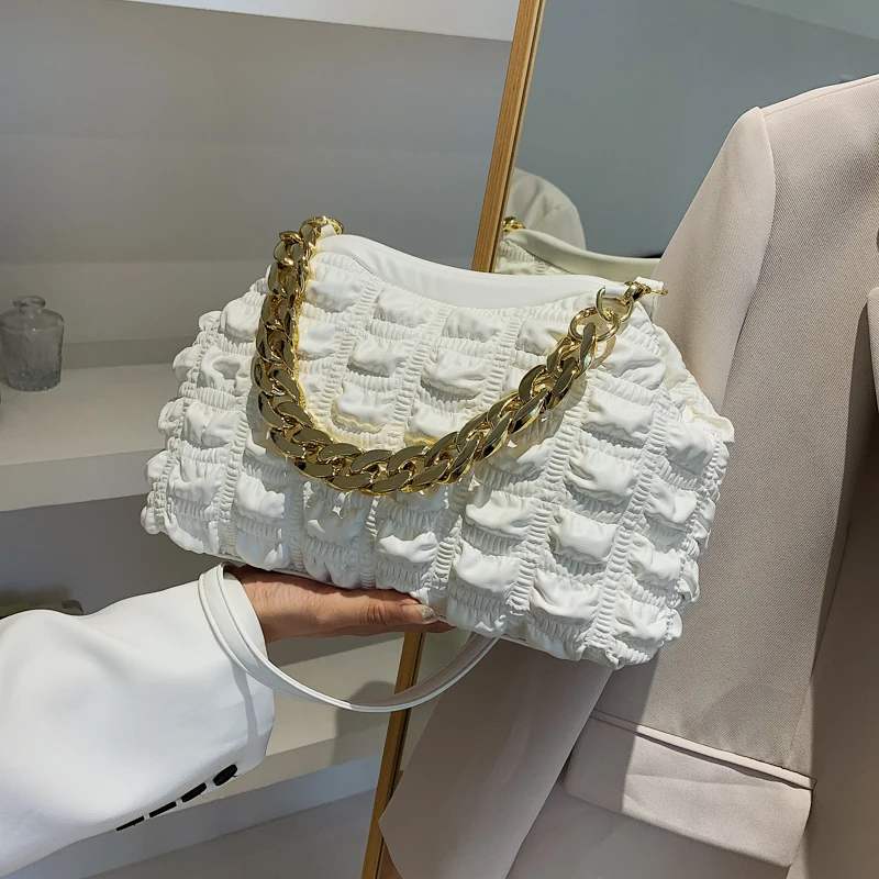 

Модная брендовая дизайнерская плиссированная женская сумка через плечо с зажимом, новинка 2022, сумка и кошельки, женские сумки-мессенджеры в...