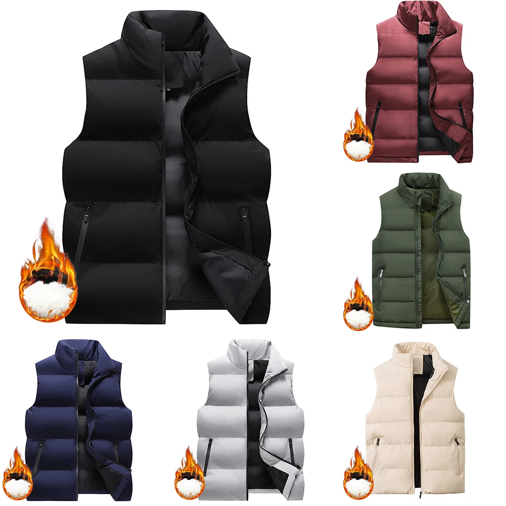 Mens Sleeveless Vest Jacket Men Autumn Warm Jackets New Male Winter Casual Waistcoat Vest Veste Homme Brand Clothing Plus Size
