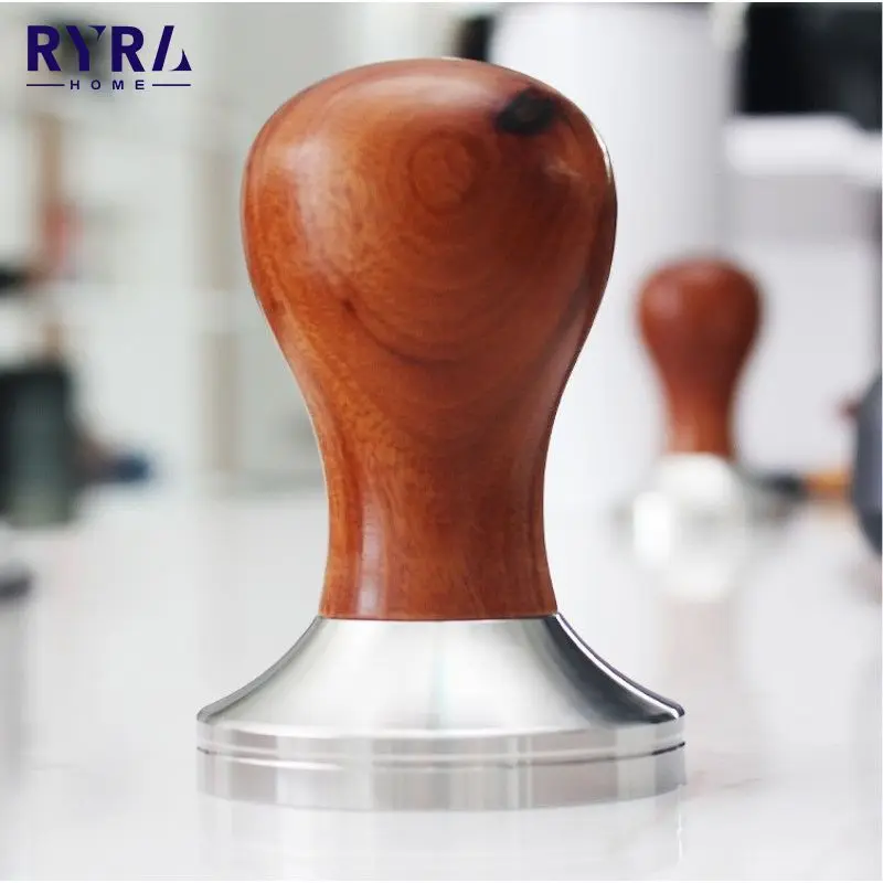 

51mm 53mm 58mm Coffee Tamper Mat Wooden Coffee Powder Hammer Coffee Basket Holder Espresso Coffee Distributor Home Accessories
