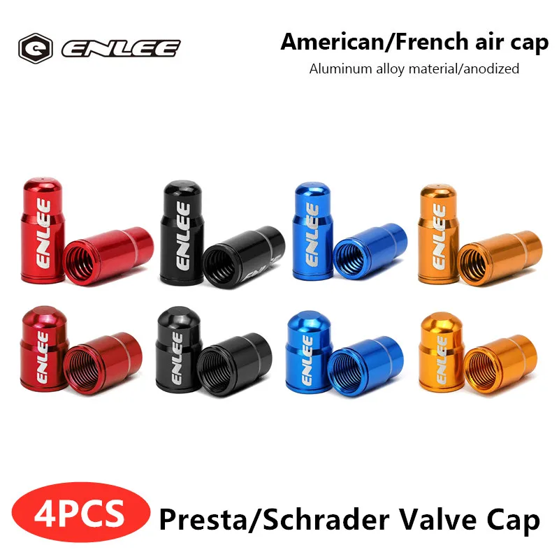 

4pcs Aluminum Alloy Bicycle Valve Cap Bike Nozzle Waterproof Wheel Presta Tire Schrader Valve Nipple Caps Bicycle Accessories