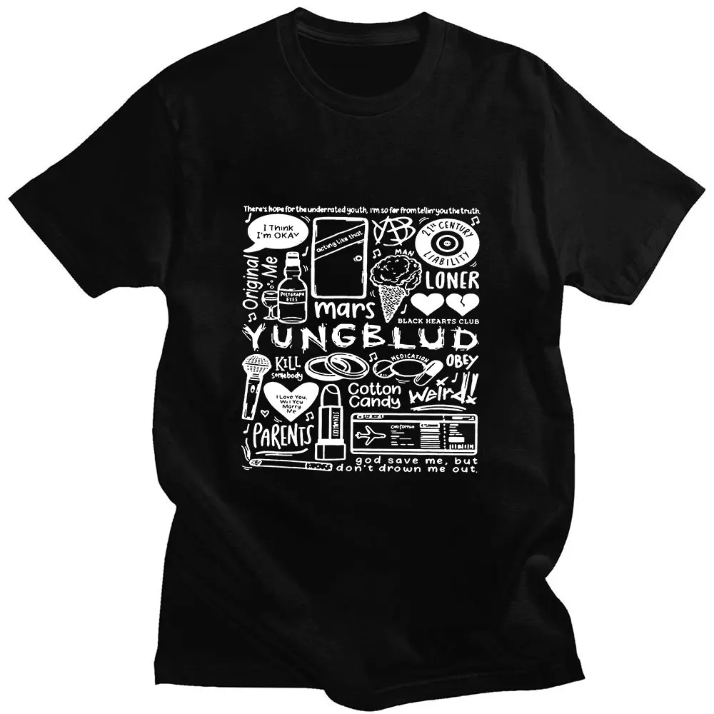 

Singer Yungblud 2022 New Fashion Hot Sale Print Summer Short-sleeved Thin Loose Casual Quality Cotton Men Sports T-shirt Simple