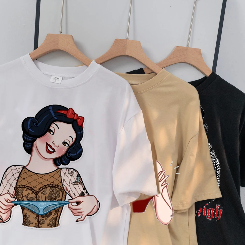 

Женская футболка с коротким рукавом, с принтом и круглым вырезом