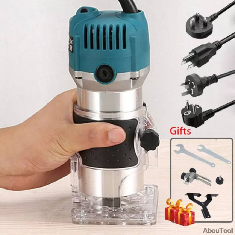 

30000rpm Woodworking Electric Trimmer Wood Router Milling Slotting Trimming Woodworking Tool Set For Wood Carving Machine