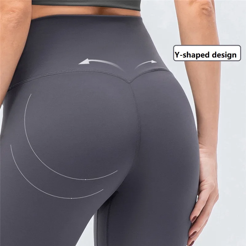 Woman Sports Pants  Lulu Athletic Training Hight Waist Tights Soft Peach Hip Built-in Pocket Gym Clothing Seamless Leggings