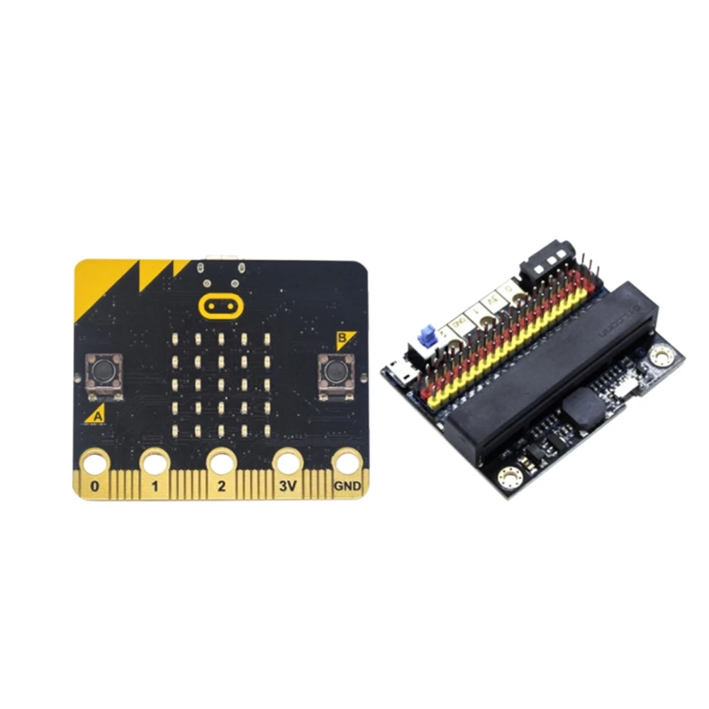Фото Новый! !BBC Microbit Go Start Kit с платой расширения Microbit BBC IO V2.0 DIY проекты программируемая обучающая макетная плата №2