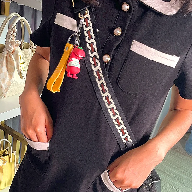 

New Wolorful Color Wide Shoulder Strap Women Bag Accessories Ethnic Style Adjustable One-Shoulder Messenger Bag Long Strap