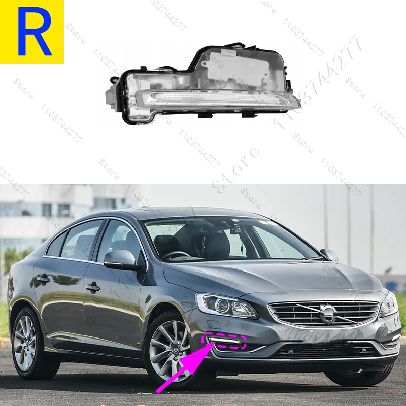 

Для 2014-2018 VOLVO S60 надпись передние светодиодные дневные ходовые огни DRL противотуманные фары 31434567 31434568