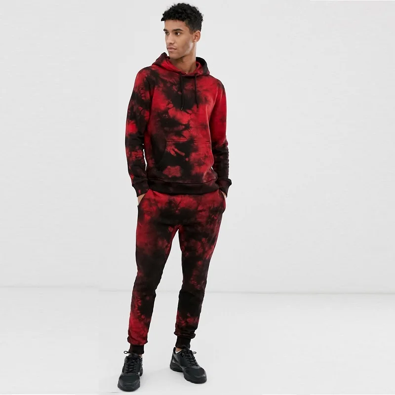 Harajuku tracksuit men 3D Digital Printing Color Matching Hooded Sports Suit Men's Spring and Autumn New Casual 2 Piece Set