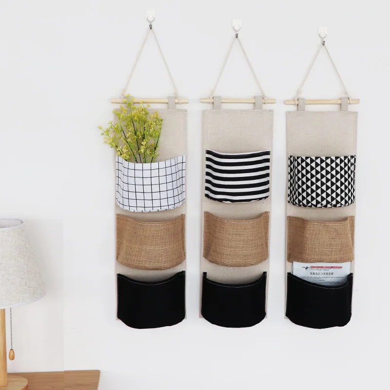 

Wall Mounted Sundries Storage Bag Home Space-saving Hanging Geometric Organizer Sundries Holder Storage Bags Jewelry Pouch 2022