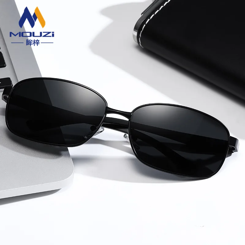 

New High-End Aluminum Magnesium Polarized Sunglasses Mixed With Trendy Men'S Driving Glasses For Myopia Driving, Retro Box Sungl