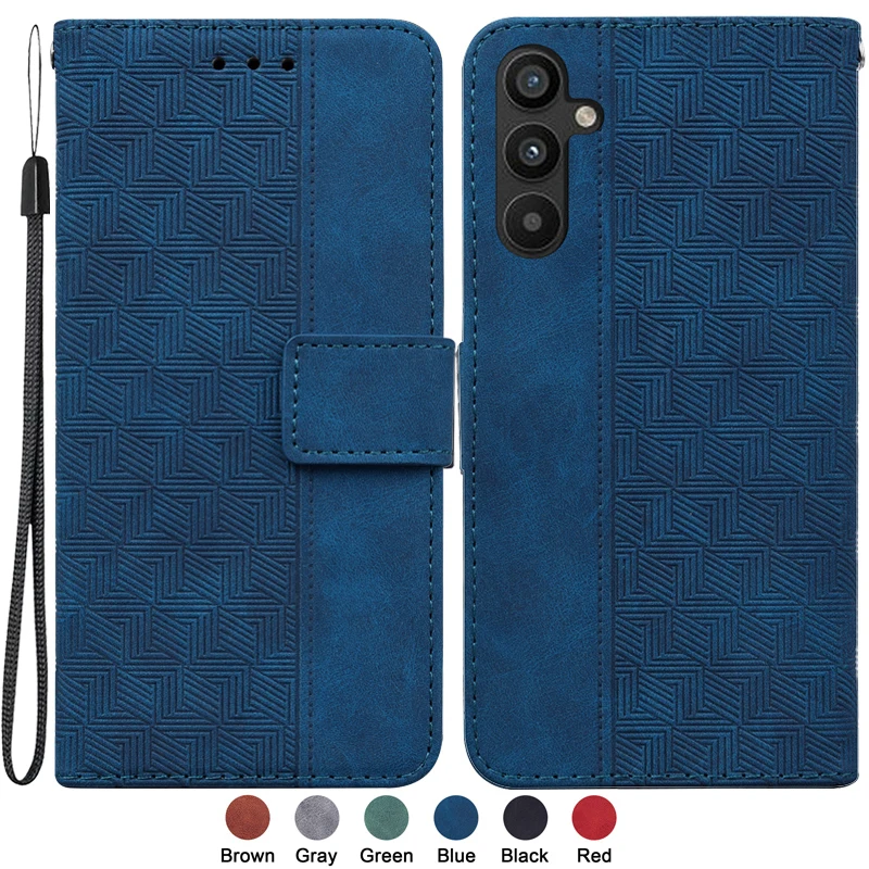 

A54 Capa for Samsung Galaxy A54 Case for Samsung Galaxy A54 A34 A24 Cases Fashion Magnetic Geometric Textile Wallet Book Cover