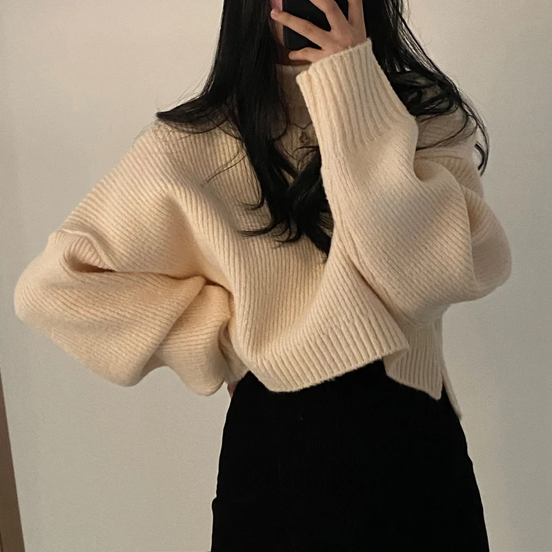Alien Kitty 2022 Women Pullover Turtleneck Sweaters Knitted Female Solid Sweet Thick Elegant Office Lady Slim All Match Tops enlarge