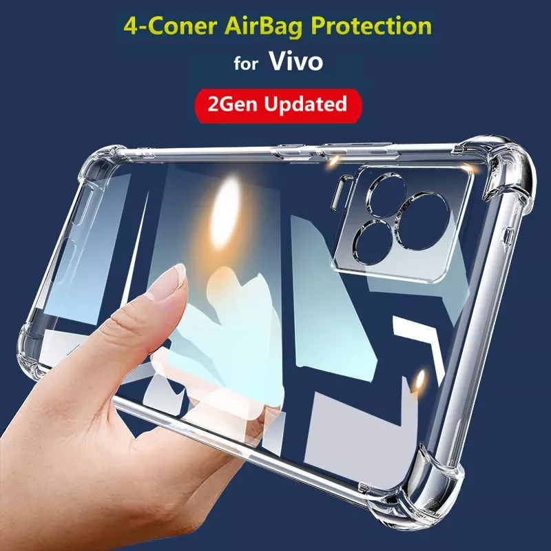 

Corner Shocproof Case for Vivo V21e 4G V20 X80 X70 X60 X50 Pro S15E S10 Y72 5G Y73S IQOO Neo5 TPU Clear Ultra Transparent Cover