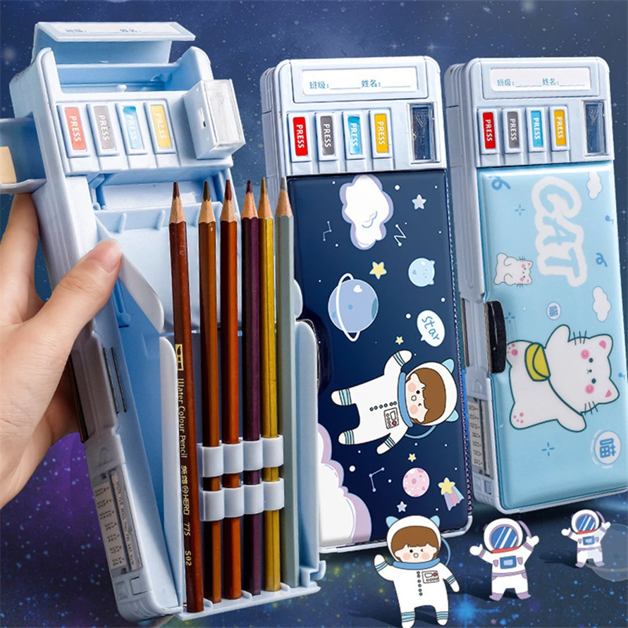 Cases For Girls Large Capacity Multifunction Magnetic Flip Cover Pen Box Set