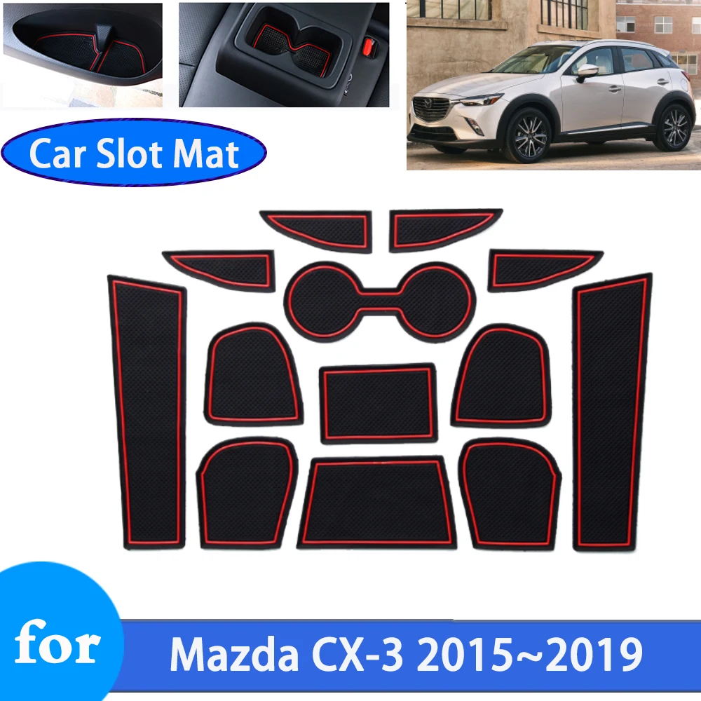

Anti -slip Rubber Mat Door Groove Cup for Mazda CX-3 CX3 CX 3 2015 2016 2017 2018 2019 Car Accessories Non-slip Gate Slot Mat