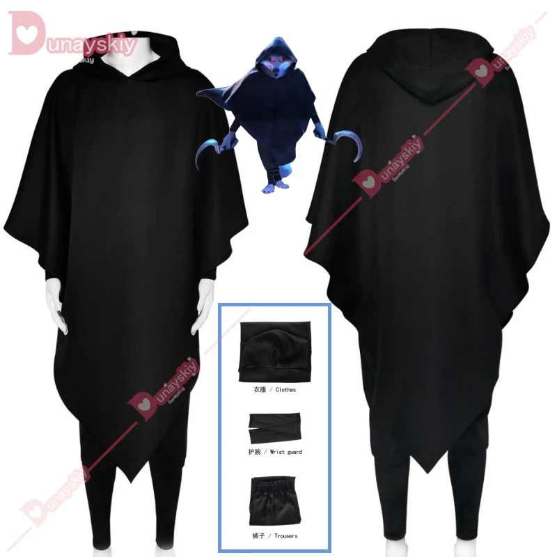Костюм Аниме Puss для косплея костюм смерти волка черная толстовка плащ брюки