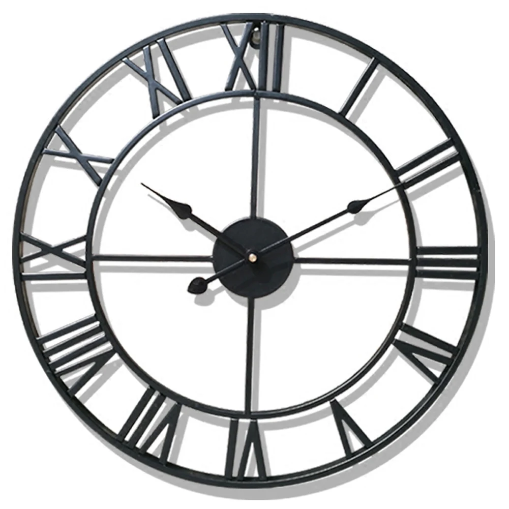 

Metal Quartz Accurate Silent Home Decoration Nordic Indoor Outdoor Hanging Ornament Needle Roman Numerals Wall Clocks Round Gift
