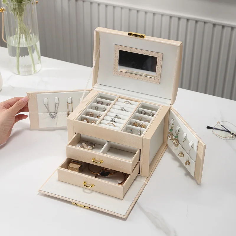 Jewelry Casket High Capacity Jewelry Box Multifunction Makeup Storage Makeup Organizer Beauty Travel Box Jewelry Organizer