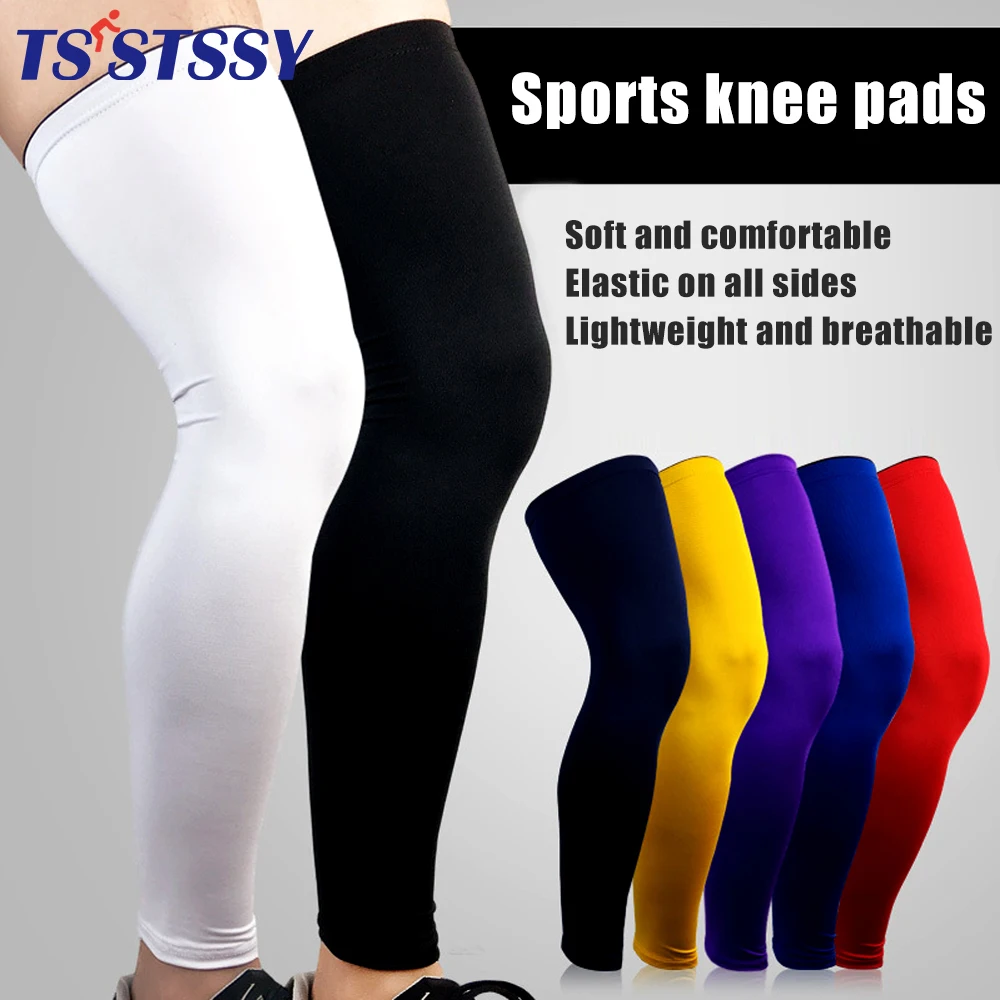 1Piece Sports Long Leg Compression Sleeve Calf Shin Support Men Women Cycling Running Basketball Football Volleyball Tennis Golf