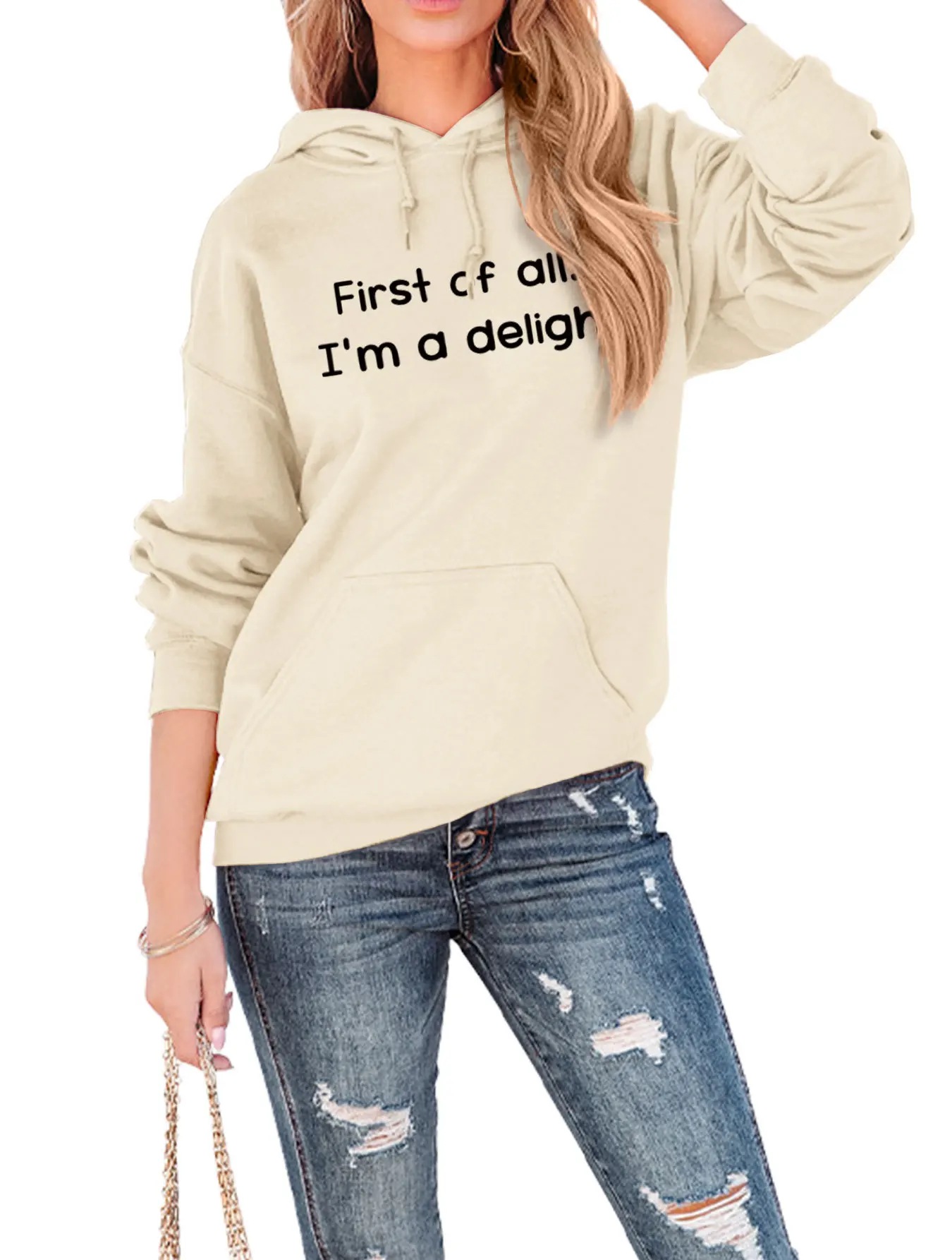 Женская Осенне-зимняя Толстовка С Капюшоном Повседневная Свободная Посадка