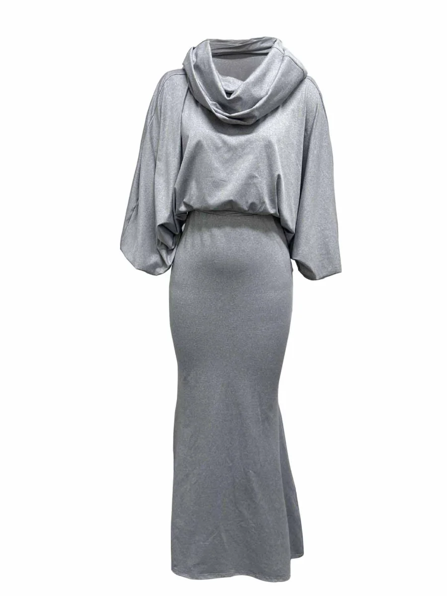 Женский офисный костюм-двойка с юбкой-годе длинным рукавом летучая мышь и