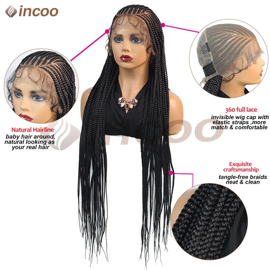 Синтетические полные кружевные косички ручной работы Fulani без узлов плетеные