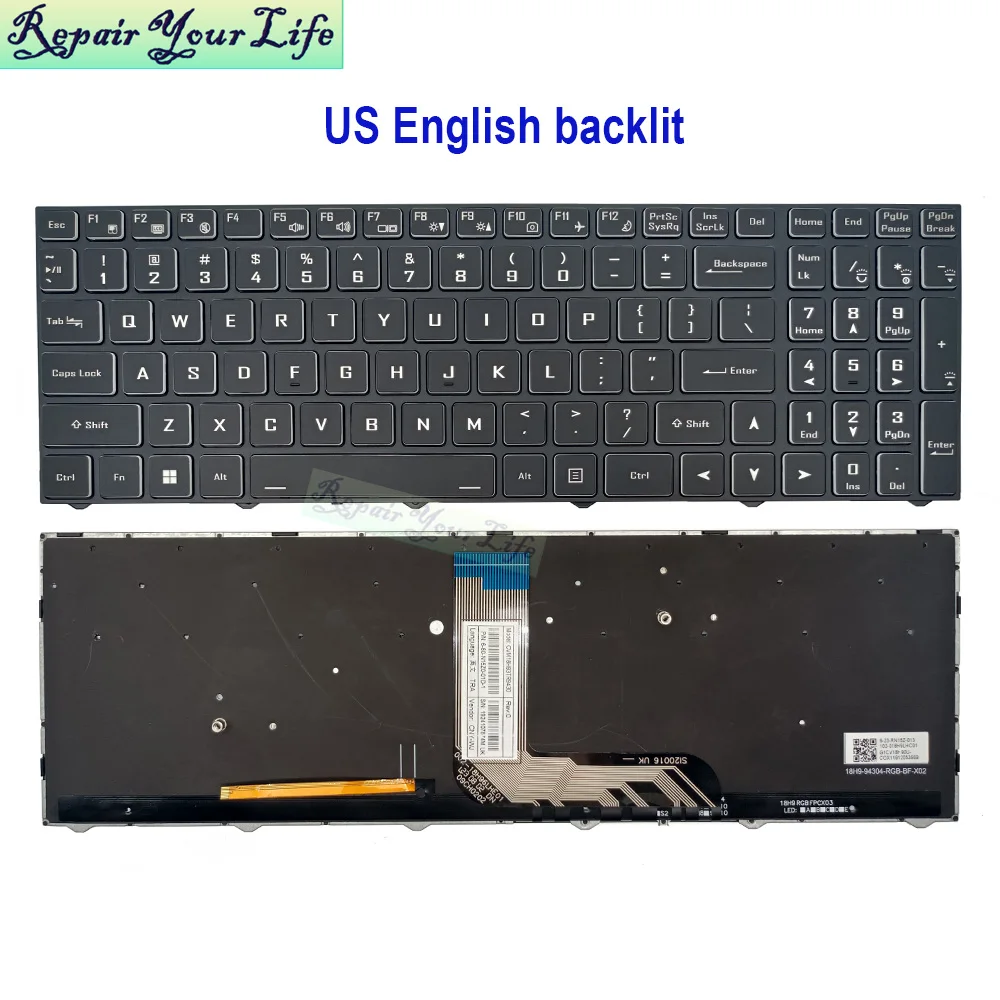 Клавиатура с подсветкой для Monster Abra A7 V12 V13 A5 V16 V17.1 .2 .3 .4 .5 Французский игровой