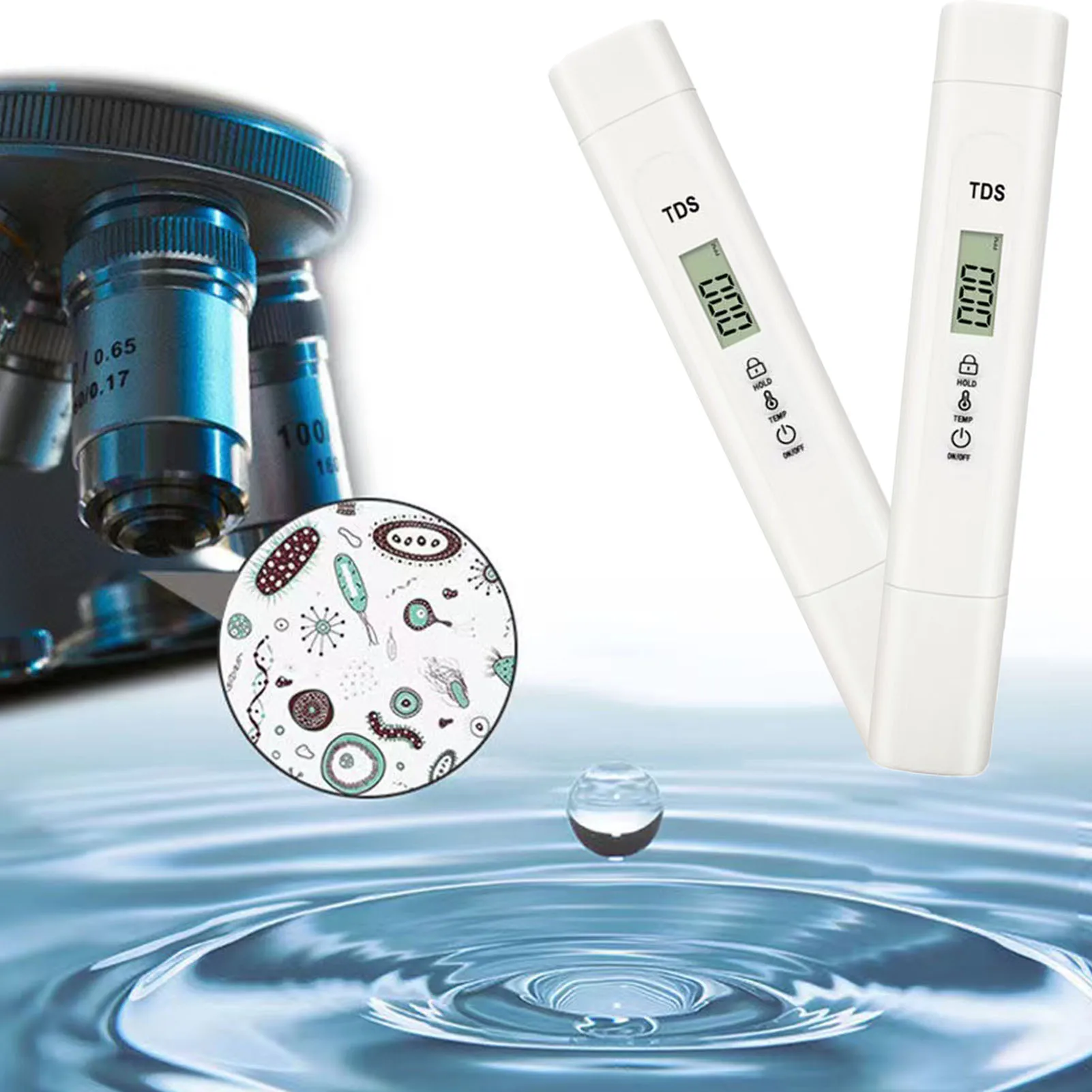 

TDS Meter Digital Water Tester 3 In 1 Water Quality Tester For Drinking Water 0-9990 Ppm Meter Accurate For Drinking Water