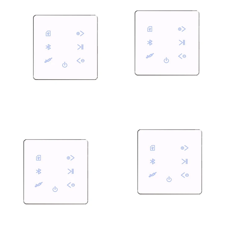 

4 шт., Bluetooth-усилитель в стене, USB, SD-карта, музыкальная панель, фоновая аудиосистема для умного дома, стерео, для отеля, ресторана (белый)