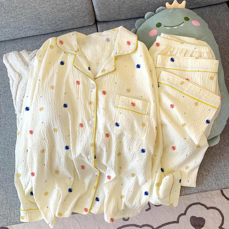 2024 весенне-осенний комплект из 2 предметов женский пижамный модный кардиган