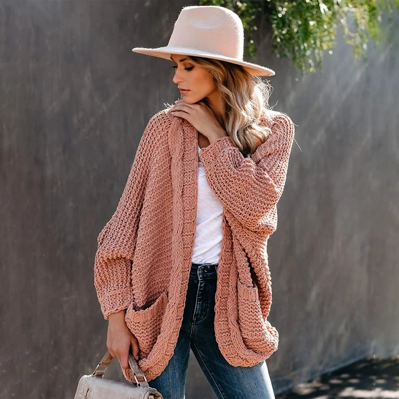 

Boho Loose Knitted Cardigan Women Coat Casual Long Sleeve Oversize Autumn Winter Sweater Vintage Long Jumper Boho