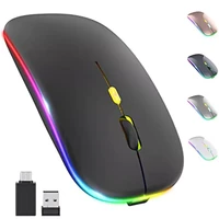 erilles rechargeable optical wireless mouse slient button with backlight mini optical ultrathin usb 2 4g mice computer laptop pc