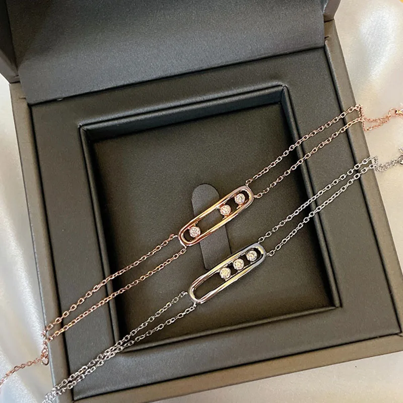 

Luxury Jewelry Messik a Bracelet MOVE CLASSIQUE Couples 3 zircon Smooth bracelet for women Gift for Holiday