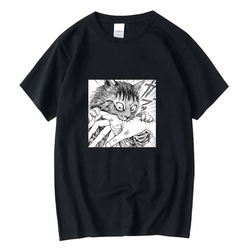 

FPACE top quality 100%cotton cool mens tee shirt casual Crazy cat print loose short sleeve t shirt o-neck t-shirt male tees tops