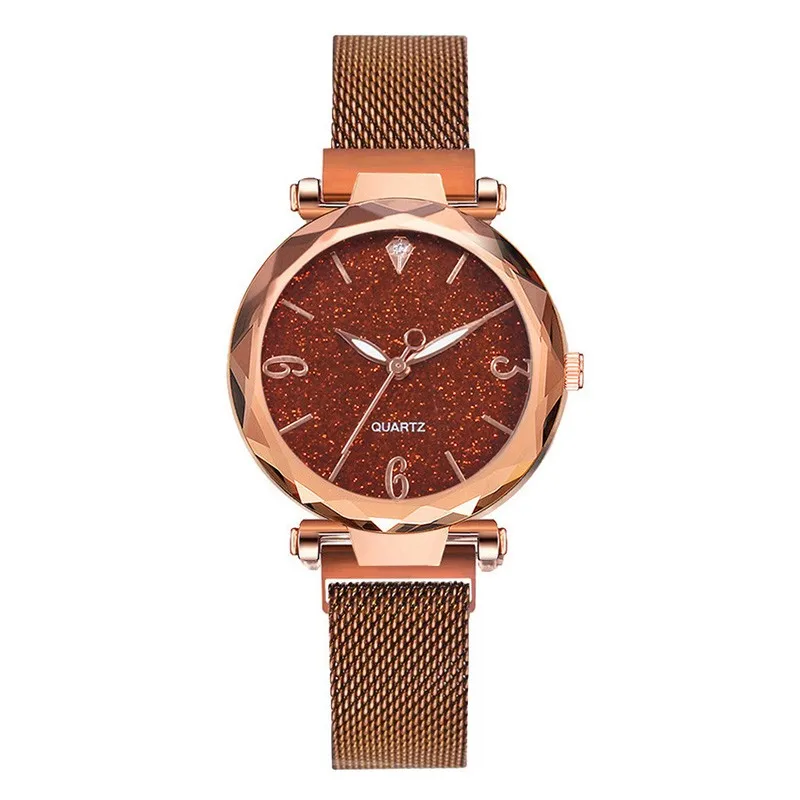 New Hot Selling Exquisite All Sky Star Shining Starry Sky Lady Lazy Magnetic Quartz Watch Engagement Holiday Gift