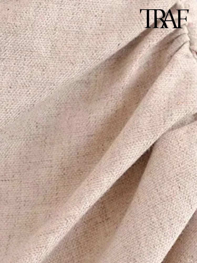 Юбка-миди женская льняная с завышенной талией и молнией сзади - купить по