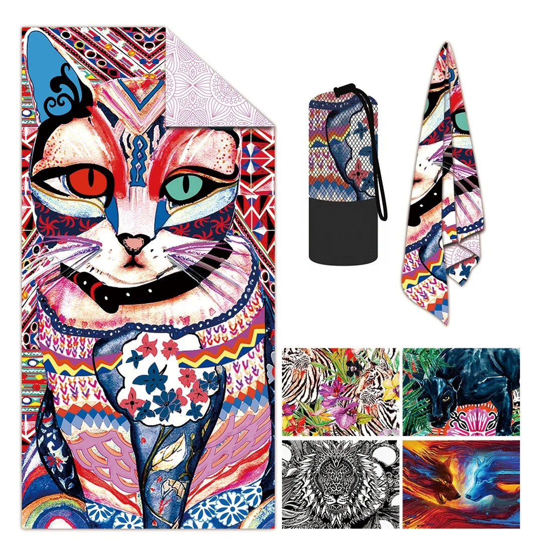 

Print Towel Double Velvet Bathroom Bath Towel Home Daily Summer Camp Vacation Shower Water Absorbent Quick-drying Beach Towels