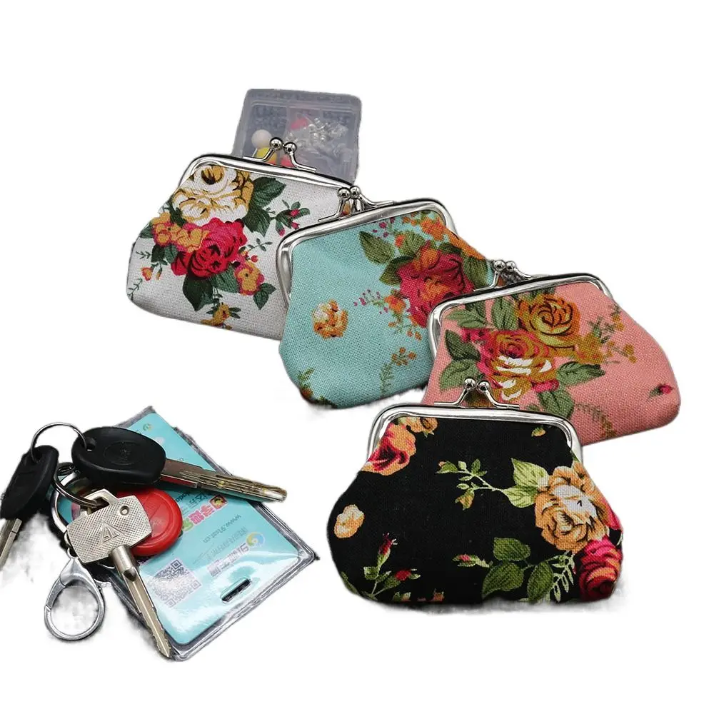 

Кошелек, косметички, косметички, сумка для замены, женская сумка для ключей, кошелек с цветочным узором, Холщовый кошелек для мелочи, кошелек с розой
