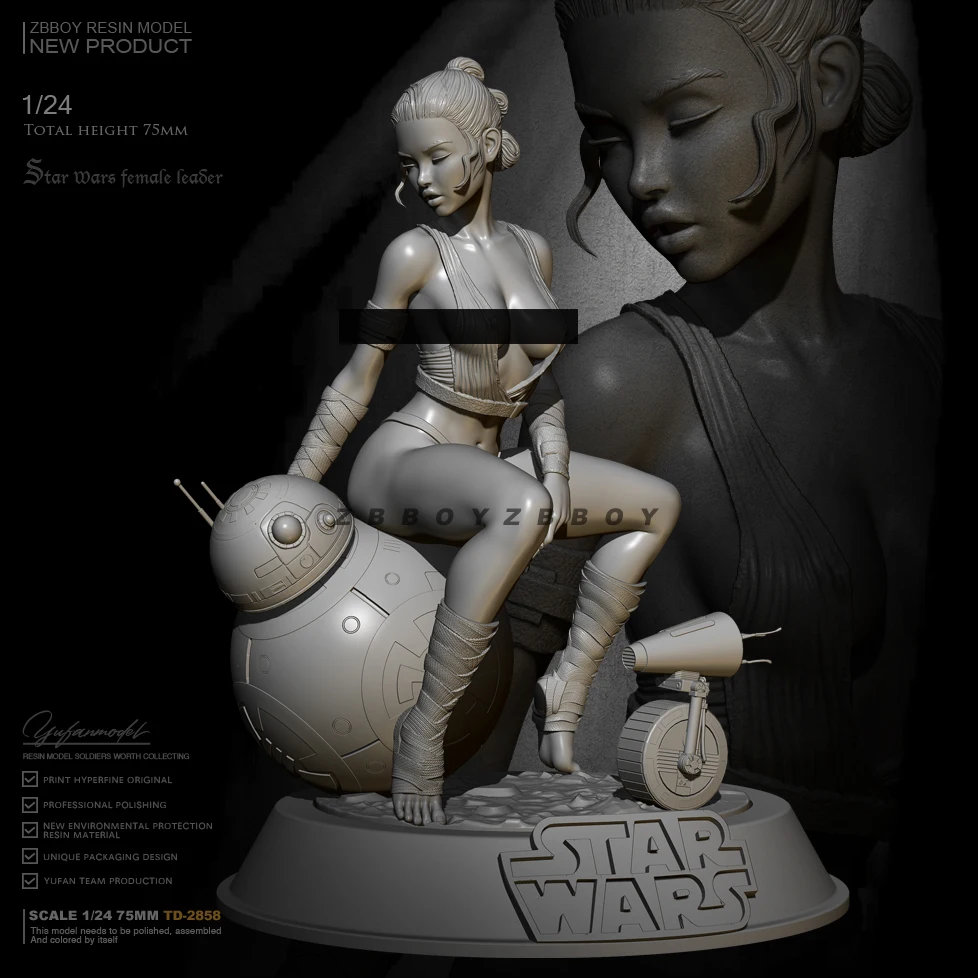 

75mm 1/24 Resin model kits figure beauty colorless and self-assembled （special offer） TD-2858