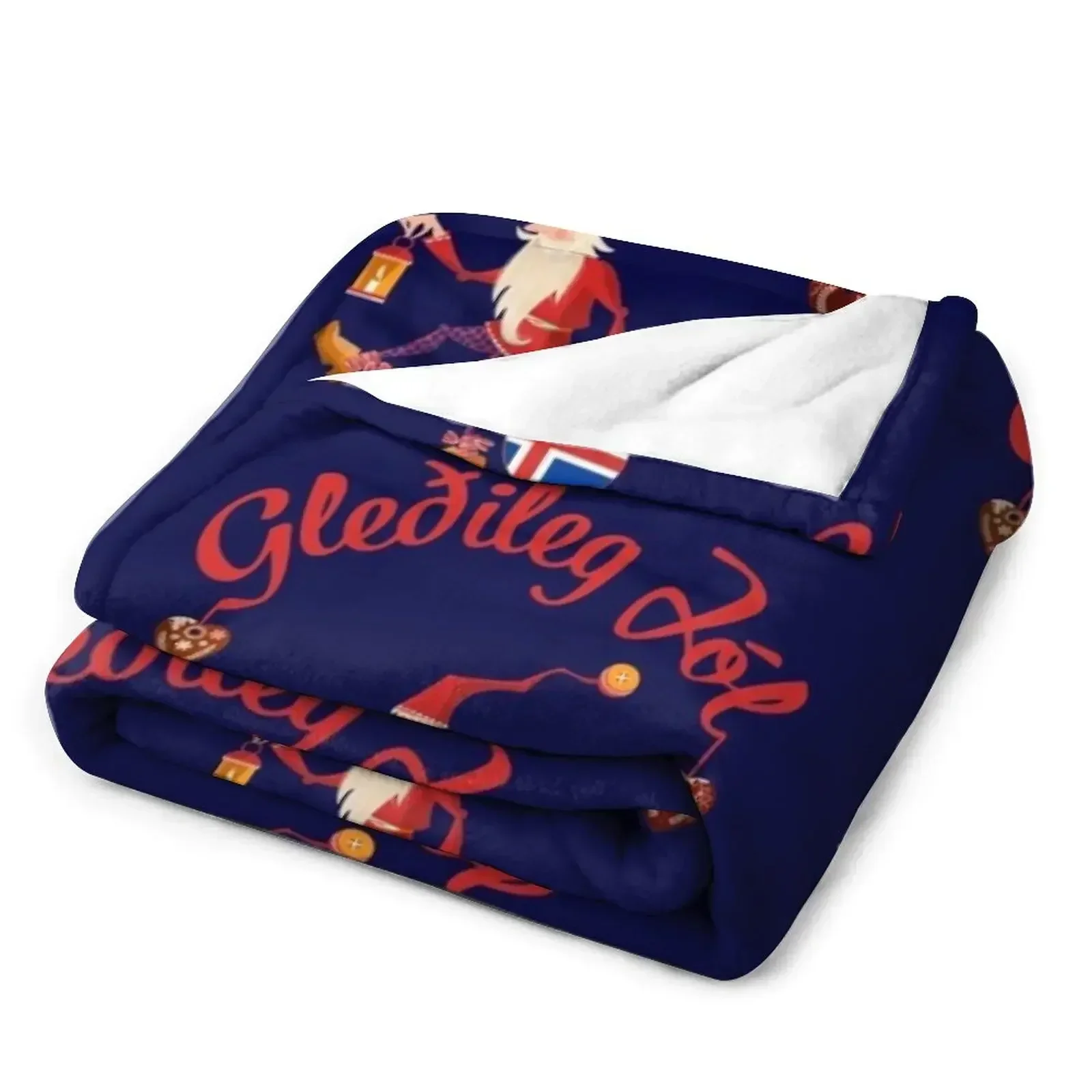 Новое одеяло Gledileg Jol с Исландским Рождеством и Исландическим флагом мягкие