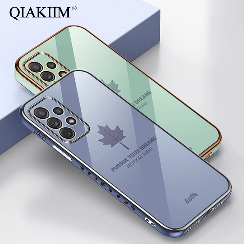 Модный мягкий чехол из ТПУ с Кленовым листом и гальваническим покрытием для Samsung