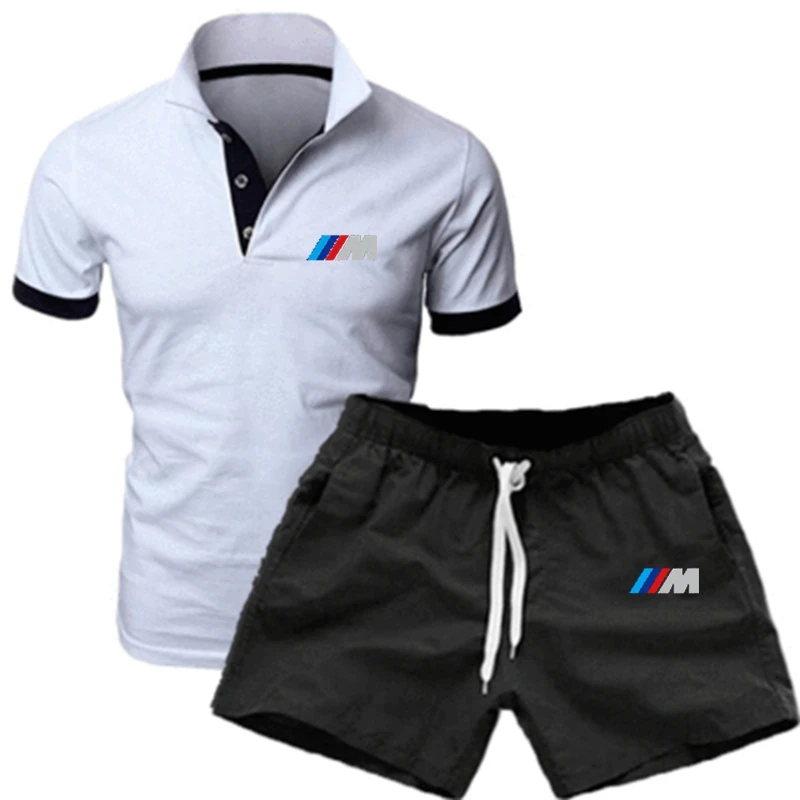 

Camiseta informal de alta calidad para hombre, Polo, pantalones cortos de manga corta, traje de algodón, camiseta de ocio, chánd