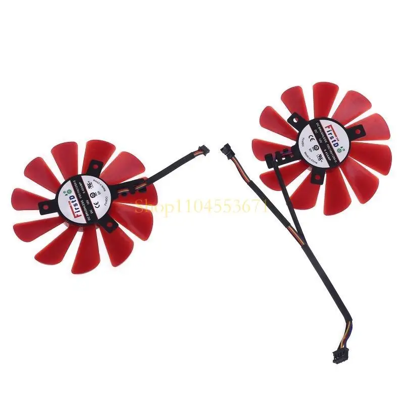Фото Бестселлер 2PCS 85 мм RX-570-RS RX-580-RS FD10U12S9-C вентилятор для XFX RX470 RX570 RX580 №5