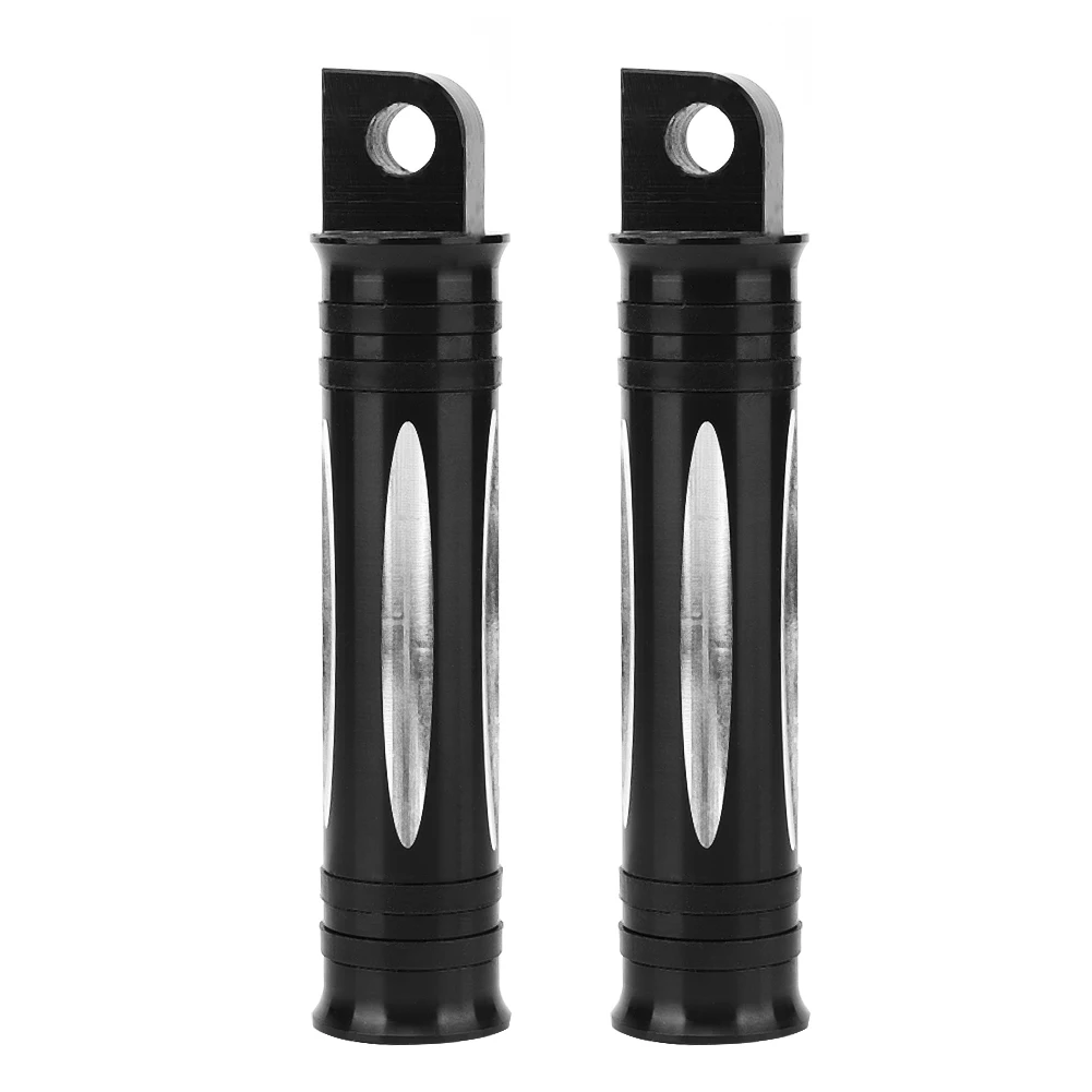 

Motorcycle Pedal Foot Pegs Modification Non-slip Footrest Black with Rubber Rings
