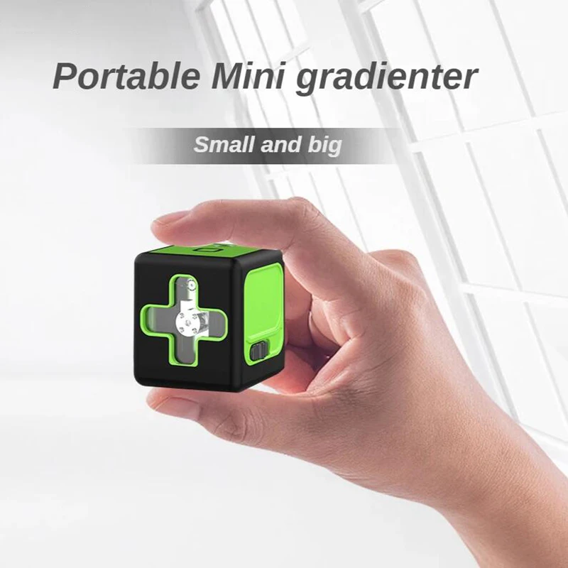

Portable mini laser infrared level meter green light 2 lines cast line meter high precision level water meter strong light